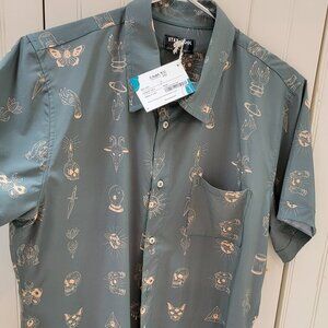 Men's Stay Cool Teal Shirt with Cartoons